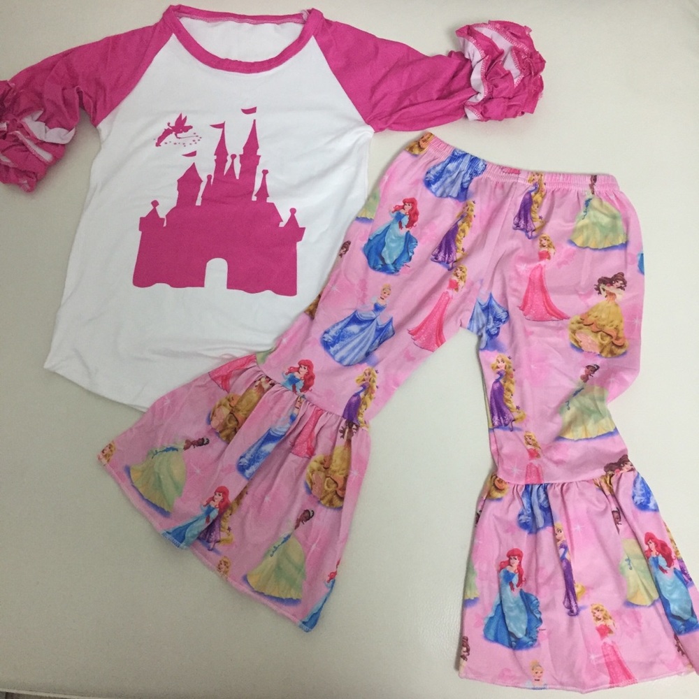 LPrincess Belle Aurora Ariel Rapunzel Pants Top - Picture 2 of 6